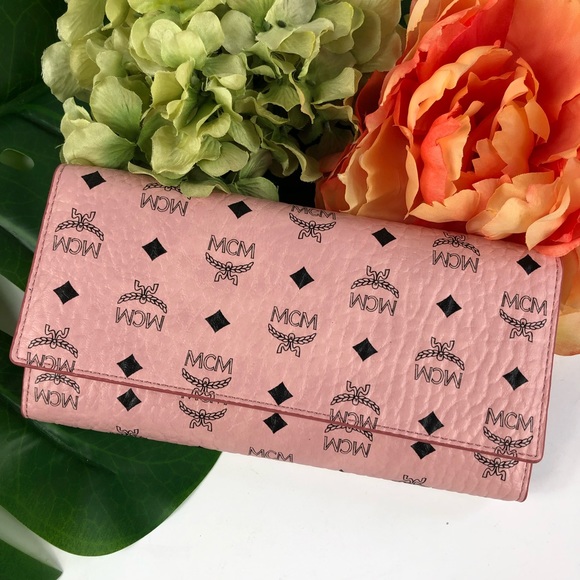 MCM Handbags - MCM soft pink Viseto three fold wallet large new